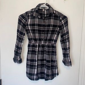 Adorable girl’s plaid casual long sleeve dress